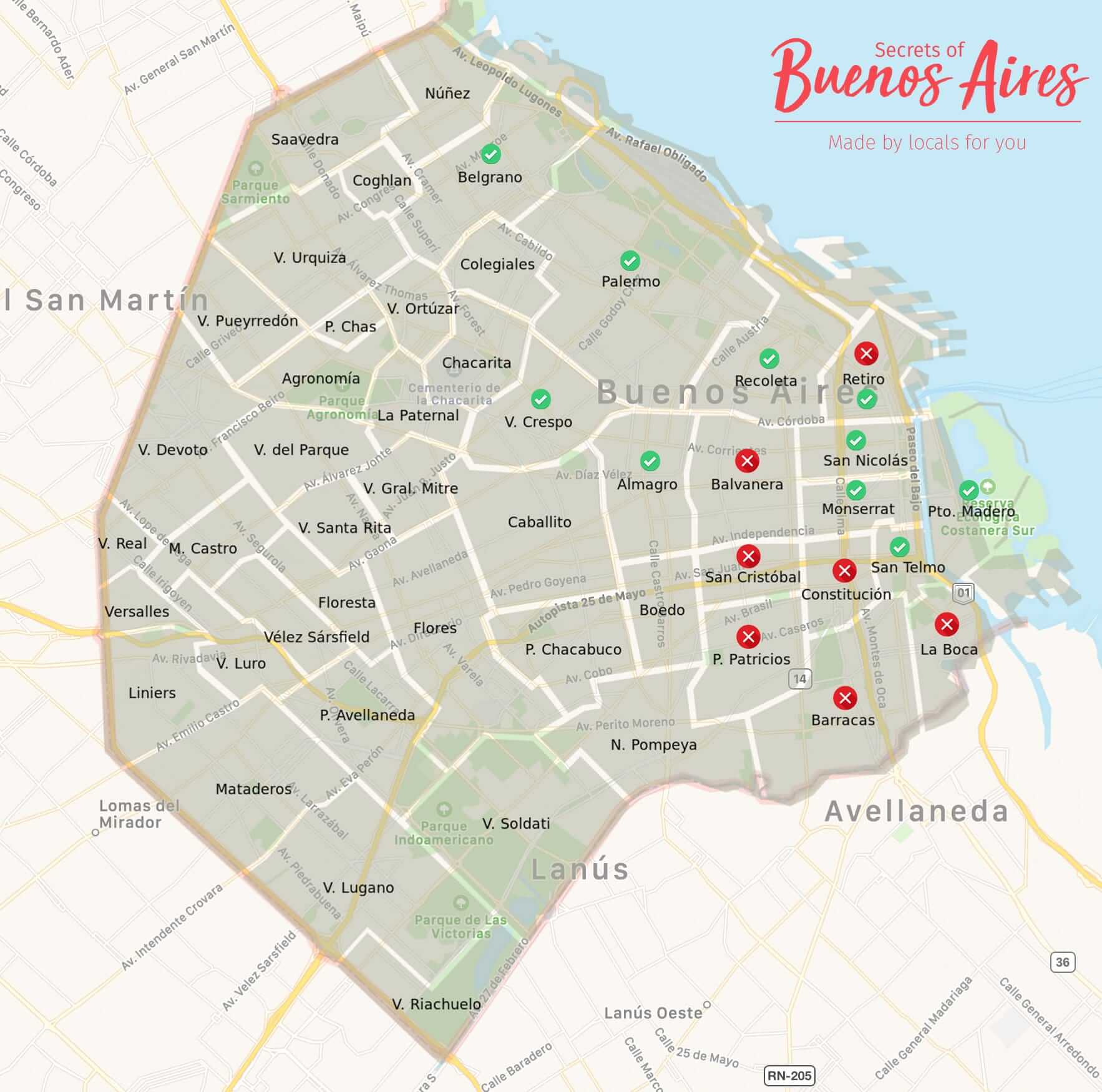 Where to stay in Buenos Aires map