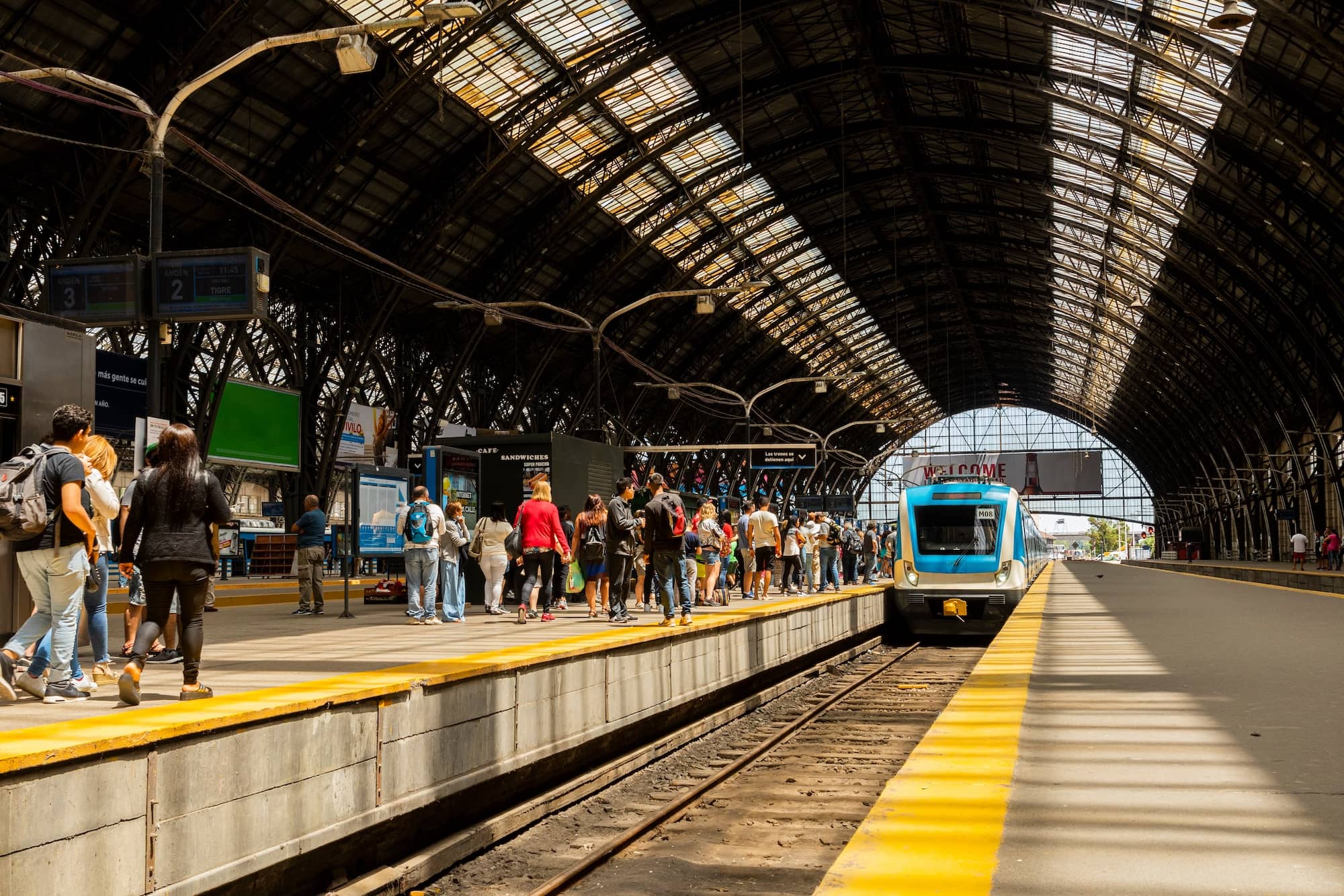 Trains in Argentina station Buenos Aires