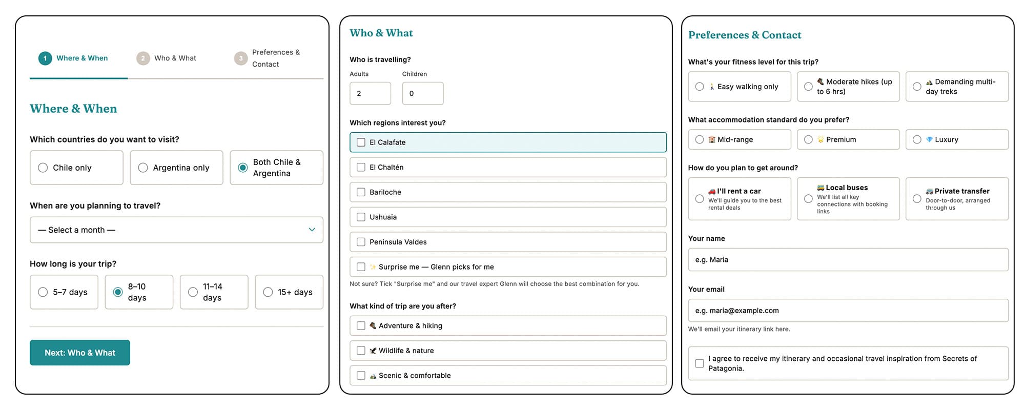 Patagonia Trip Planner by Glenn